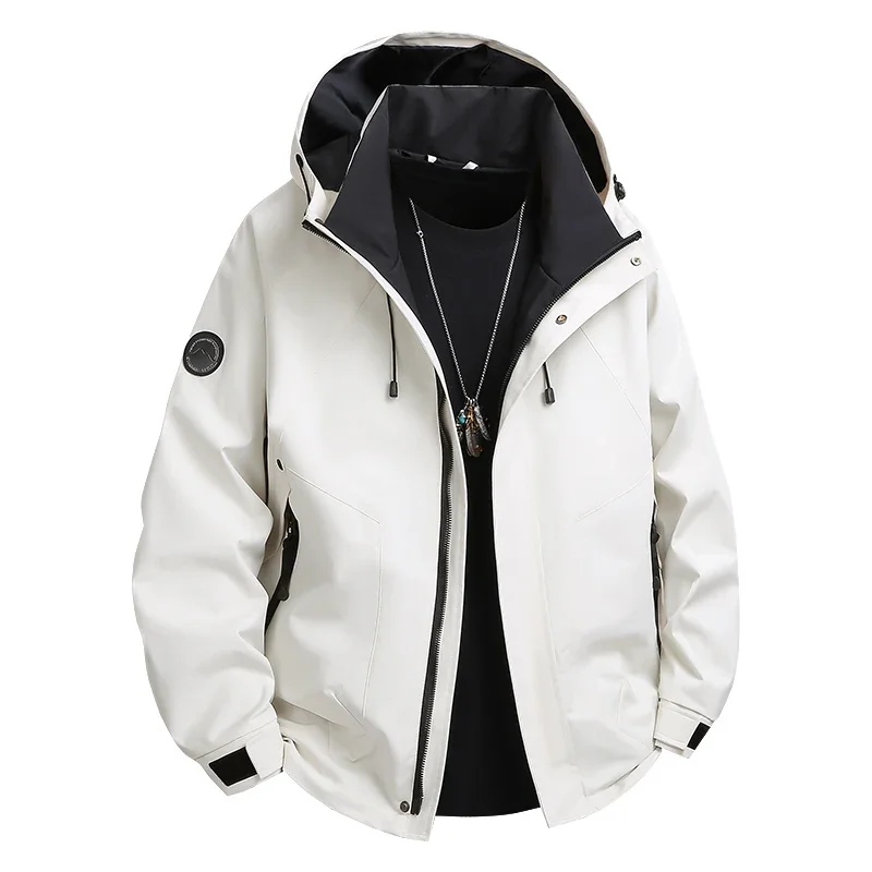 New Simplicity Breathable Men Tops Autumn Winter Versatile Casual Solid Hooded Coats Outdoors Loose Comfort Windproof Jacket Men