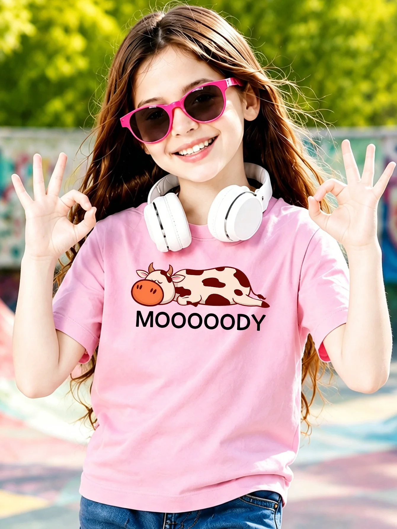 Sleepy Spotted Cow Funny Letter Cartoon Kids T Shirt Boys Girls Short Sleeve Crew Neck Cotton Parent Matching Tops Toddler Youth