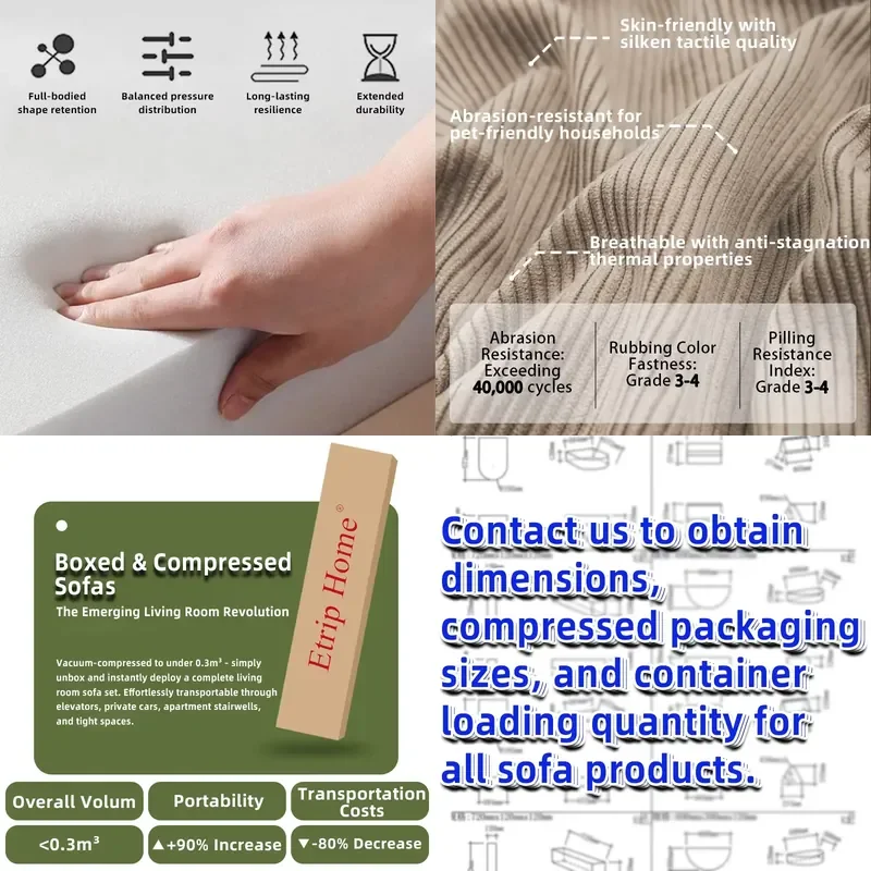 Bean Bag Sofa Chair for Adults Modern Vacuum Pack Cloud Living Room Recliner Compressed Couch Sofa Set Furniture
