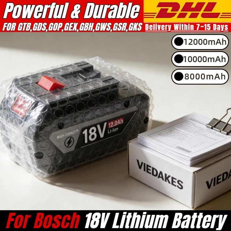 

Доставка DHL для замены аккумулятора Bosch 18 В для инструментов GTB, GDS, GOP, GEX, GBH, GWS, GSR, GKS18v для аккумулятора bosch 8ah