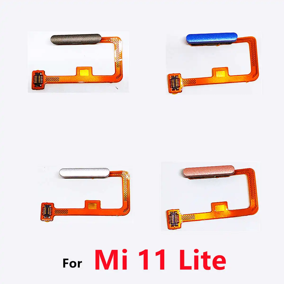 For Xiaomi Mi 11 Mi11 Lite Home Button Touch ID Fingerprint Sensor Flex Menu Buttons Scanner Connector Flex Cable