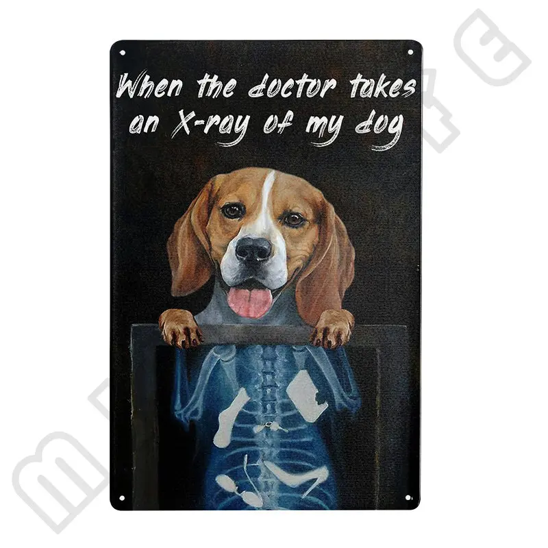 Beagle Dog Funny Metal Tin Signs Home Bedroom  Bathroom  Cafe Kitchen Home Wall Decor Retro Print Poster Best Gift Plaque