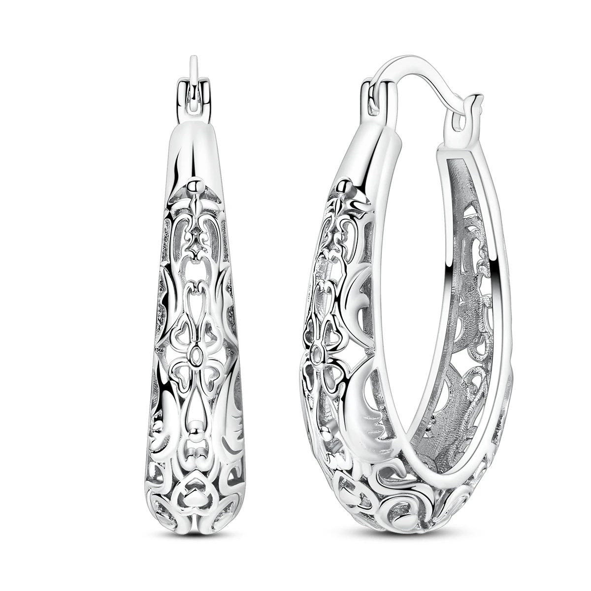

Hot Sale 925 Silver Hoop Earring For Woman Openwork Fine Jewelry Lady Girls