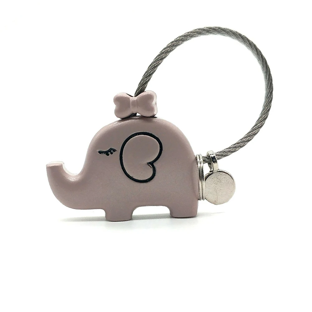 

2pcs Metal Elephant Keychain Durable Hanging Bag Decor Beautiful Unisex Lovers Kissing Elephants Keyring Fashionable Gifts