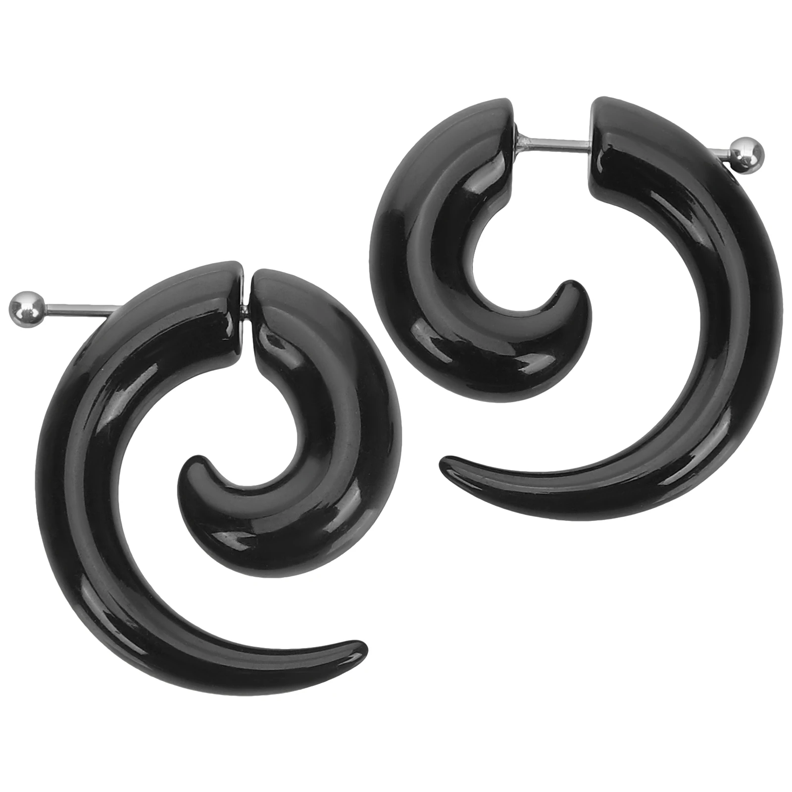 

2pcs Punk Horn Claw Earrings For Women Men Tiny Spiral Puncture Chic Unique Party Wedding Halloween Christmas Gift Earrings For