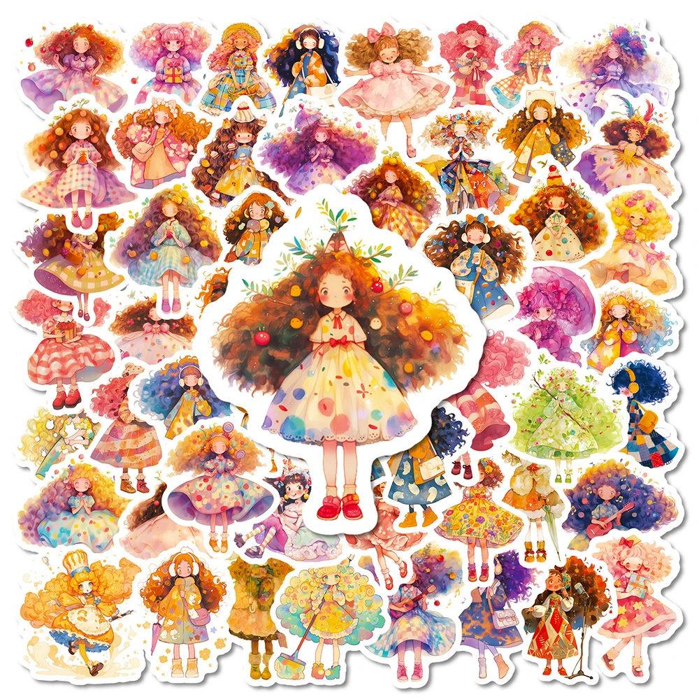 

10/30/56pcs Cute Aesthetic Anime Graffiti Girl Stickers Kawaii Cartoon Decals DIY Notebook Luggage Phone Waterproof Sticker Toys