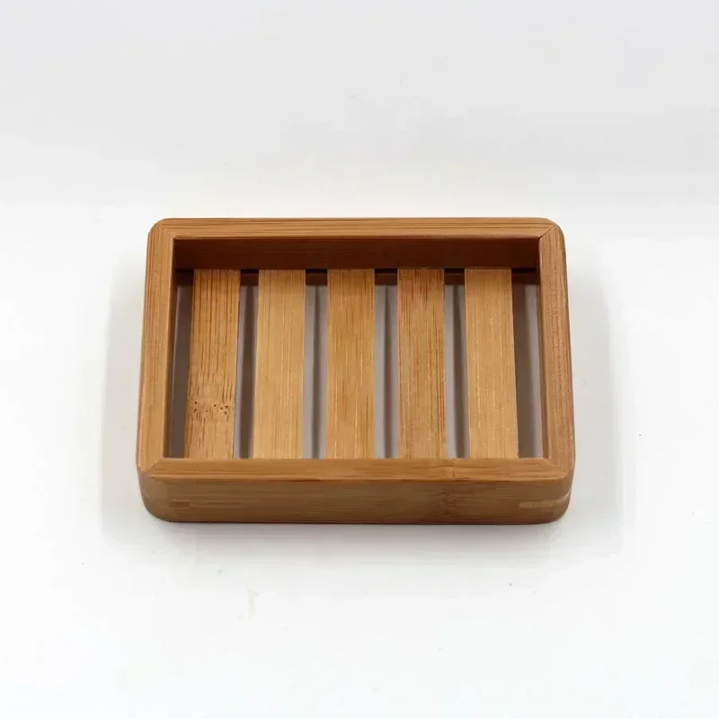 Portable Wooden Natural Bamboo Soap Dishes Tray Holder Storage Soap Rack Plate Container Bathroom Accessories Storage Organizer
