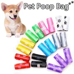 10Rolls Pet Poop Bag For Walking Dogs Pick-up Potty Bag Cute Paw Print Poop Bag For Dogs and Cats Pet Supplies