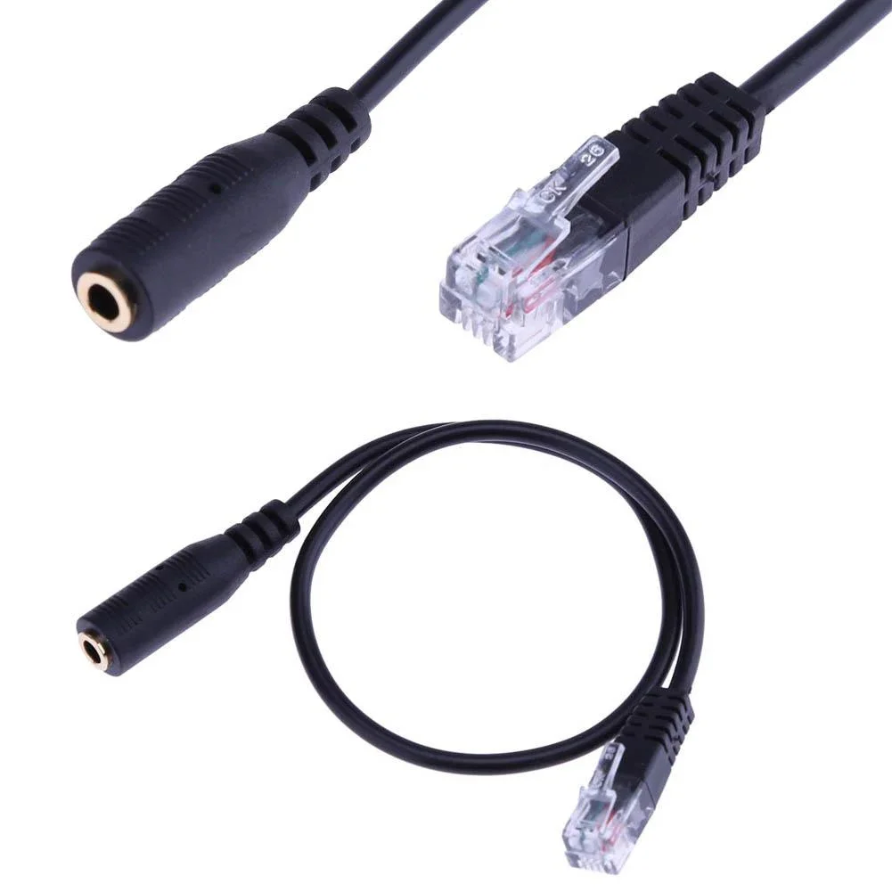 30cm 3.5mm OMTP Headset ponsel pintar untuk 4P4C RJ9/RJ10 kabel adaptor telepon kabel untuk bisnis rumah kantor pusat panggilan