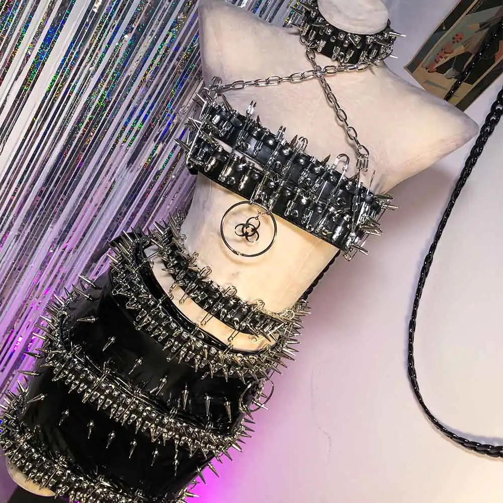 

Kawaii Pin Punk Rock Emo Gothic Dress Grunge Harajuku Hand Made Goth Eco DIY Street Wear E-Girls 90s Y2K Halter Camisole TOPS