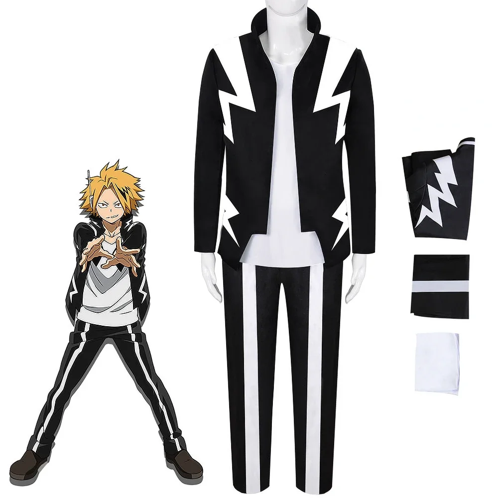 Anime My Hero Academia Kaminari Denki Cosplay Costume Adult Unisex Uniform Suit Halloween Outfit Party Performance