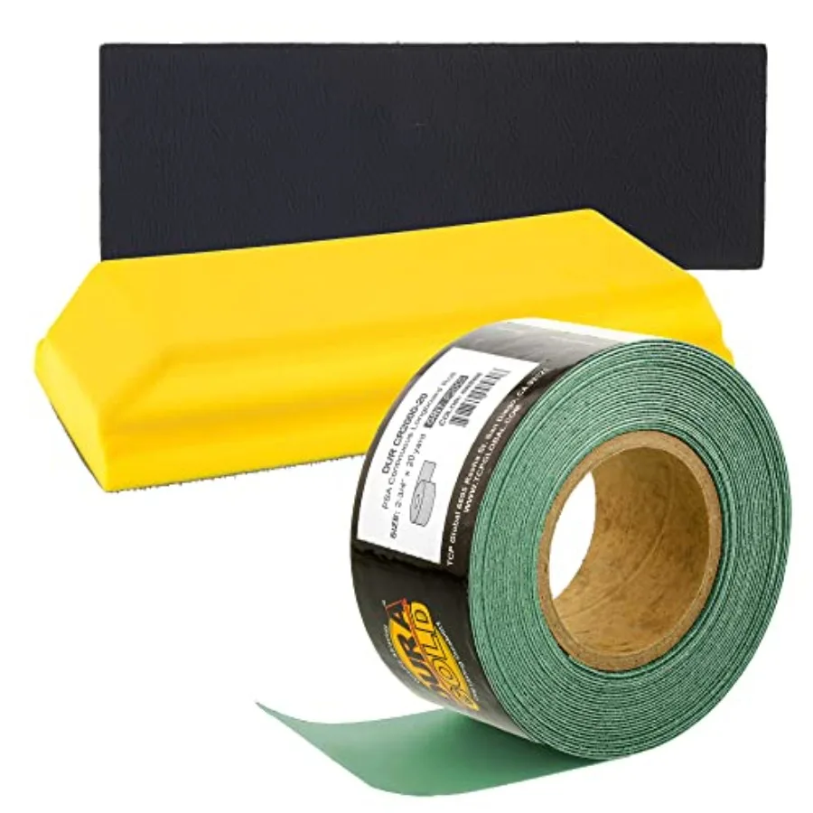 

Прямоугольный шлифовальный блок Pro Series 7-3/4" x 2-3/4" с креплением на липучке, адаптером PSA и зернистостью 2000, зеленый