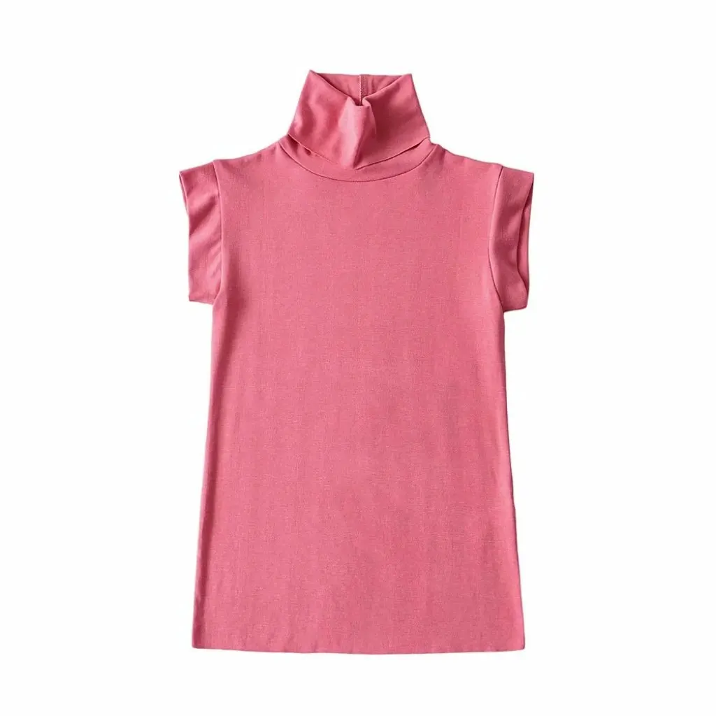 

Summer Sexy Elegant Women's Patchwork Cotton Pullover Sleeveless High Neck Slim Fit T-Shirt Casual Elegant Design