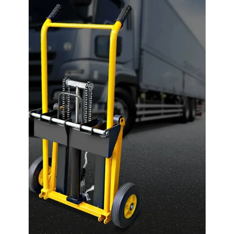 Mini Truck-Mounted Forklift  Folding Manual Hydraulic Pallet Jack  Lightweight Compact Lifting and Handling Cart  Portable