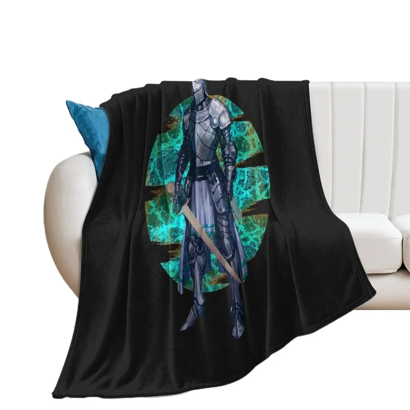 Knight Medieval armor and sword Throw Blanket Sofa Fashion Sofas Single Custom Blankets