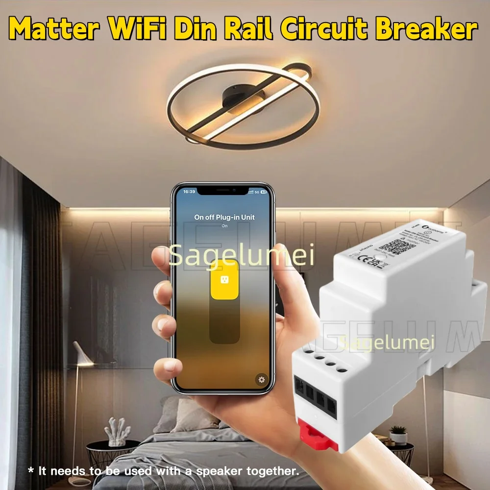 App Matter Din Rail Circuit Breaker GLEDOPTO Relay Switch ON OFF Function WiFi Voice Control Max16A Housekeeping Appliance Smart
