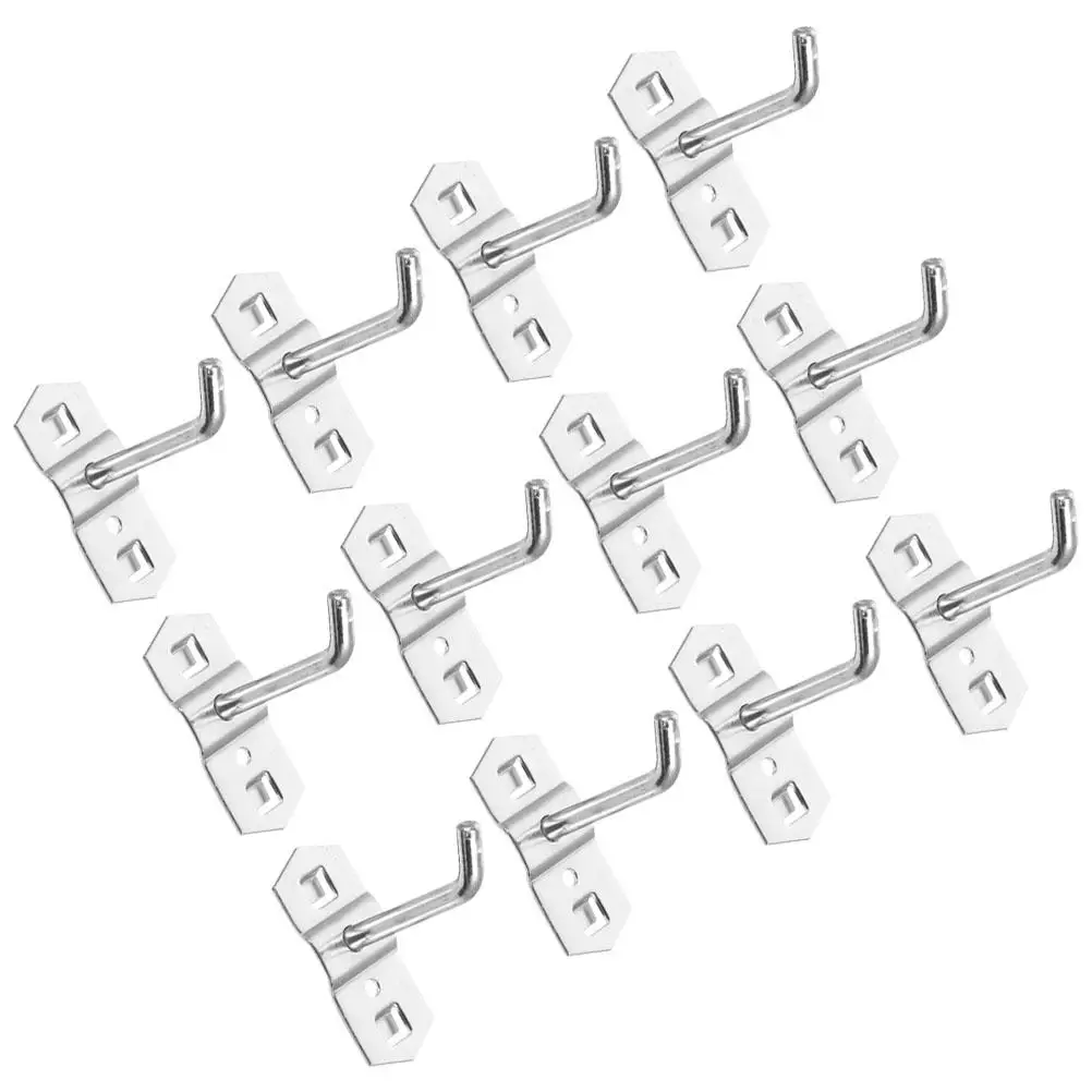 12Pcs Single Diagonal Hooks Metal Heavy Duty Pegboard Accessories Storage Organizer 25x6 Hanging Sturdy Practical