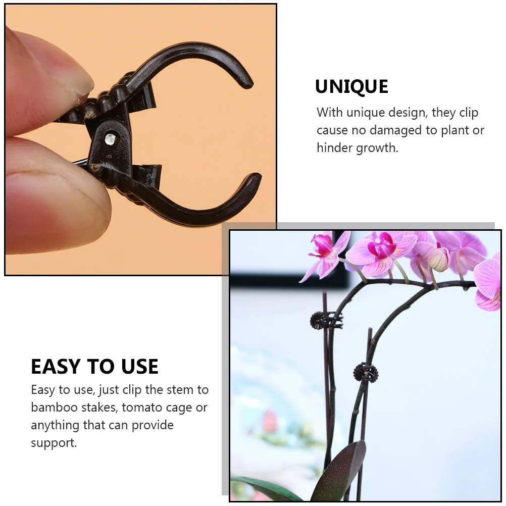 

150Pcs Orchid Support Clips Reusable Garden Supplies Prevent Bending Plant Fixing Clamp Garden Orchid Clips Fixed Flower Holder