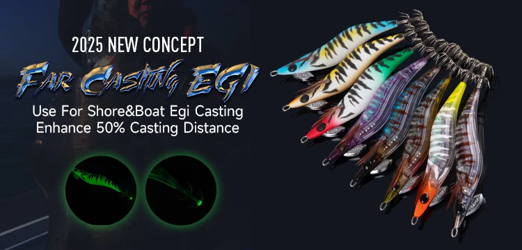 Kingdom Egi Squid Bait Artificial Jigging Lures Slow Sinking Squid Hooks Sea Fishing Octopus Cuttlefish Luminous Tackle Lure