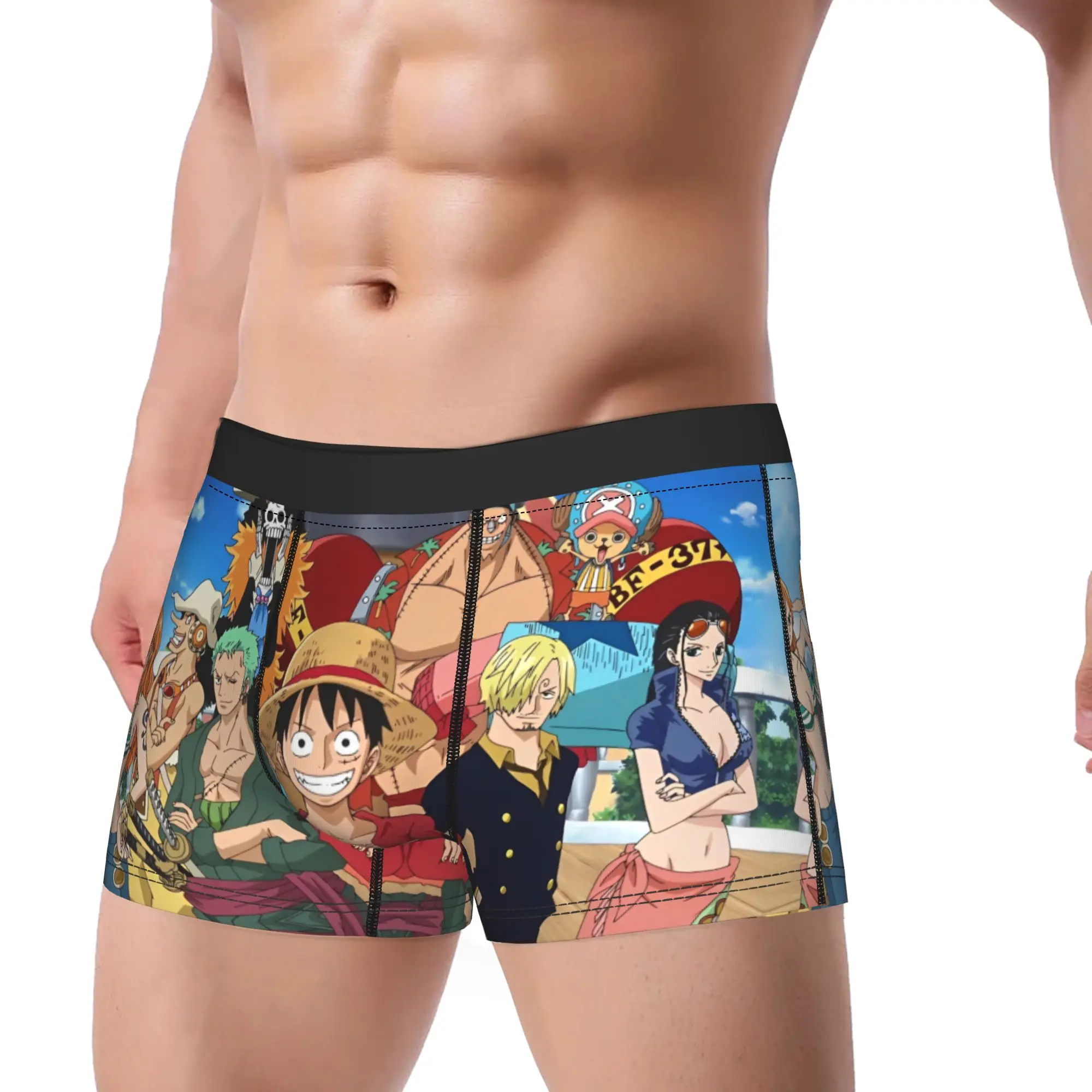 Men's Boxer Briefs Shorts Panties One Piece  Soft Underwear Cartoon  Male Funny M-XXL Underpants
