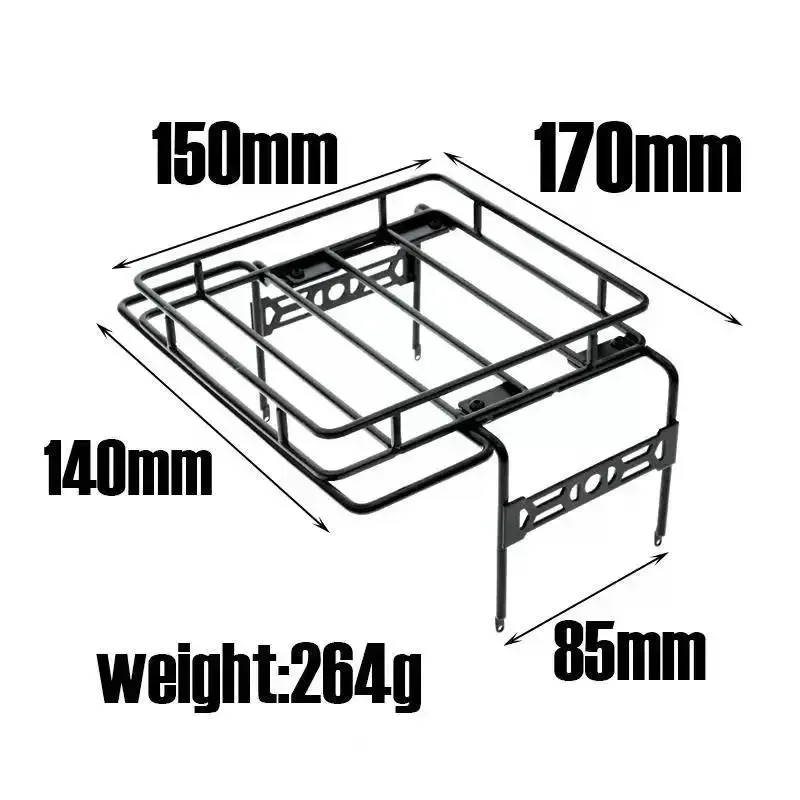 Metal Roof Rack Roll Cage Luggage Carrier Tray for 1/10 RC Crawler Car Axial SCX10 SCX10 II 90046 SCX10 III Upgrade Part