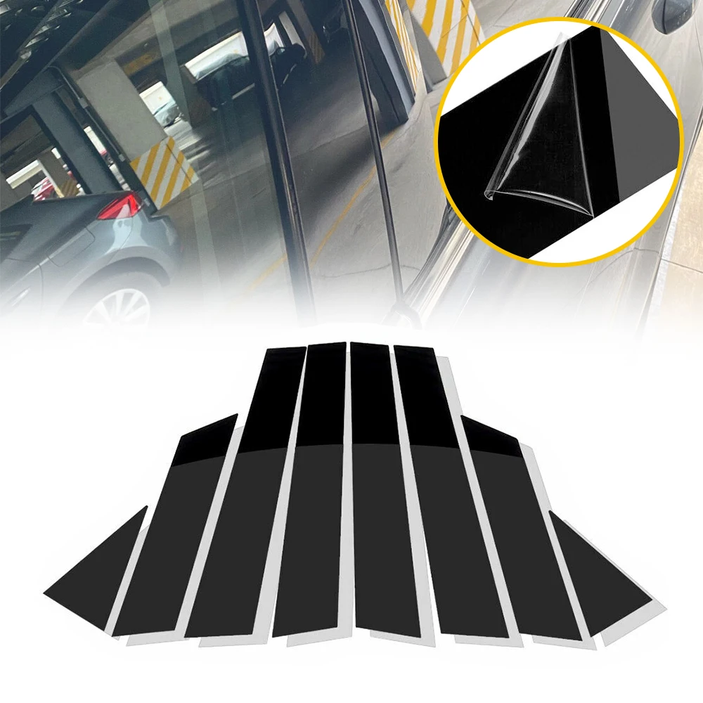 8Pcs/Set Fit For Nissan Altima 2013 2014 2015 2016 2017 2018 Car Accessories Black Window Door Pillar Waterproof B C Sticker