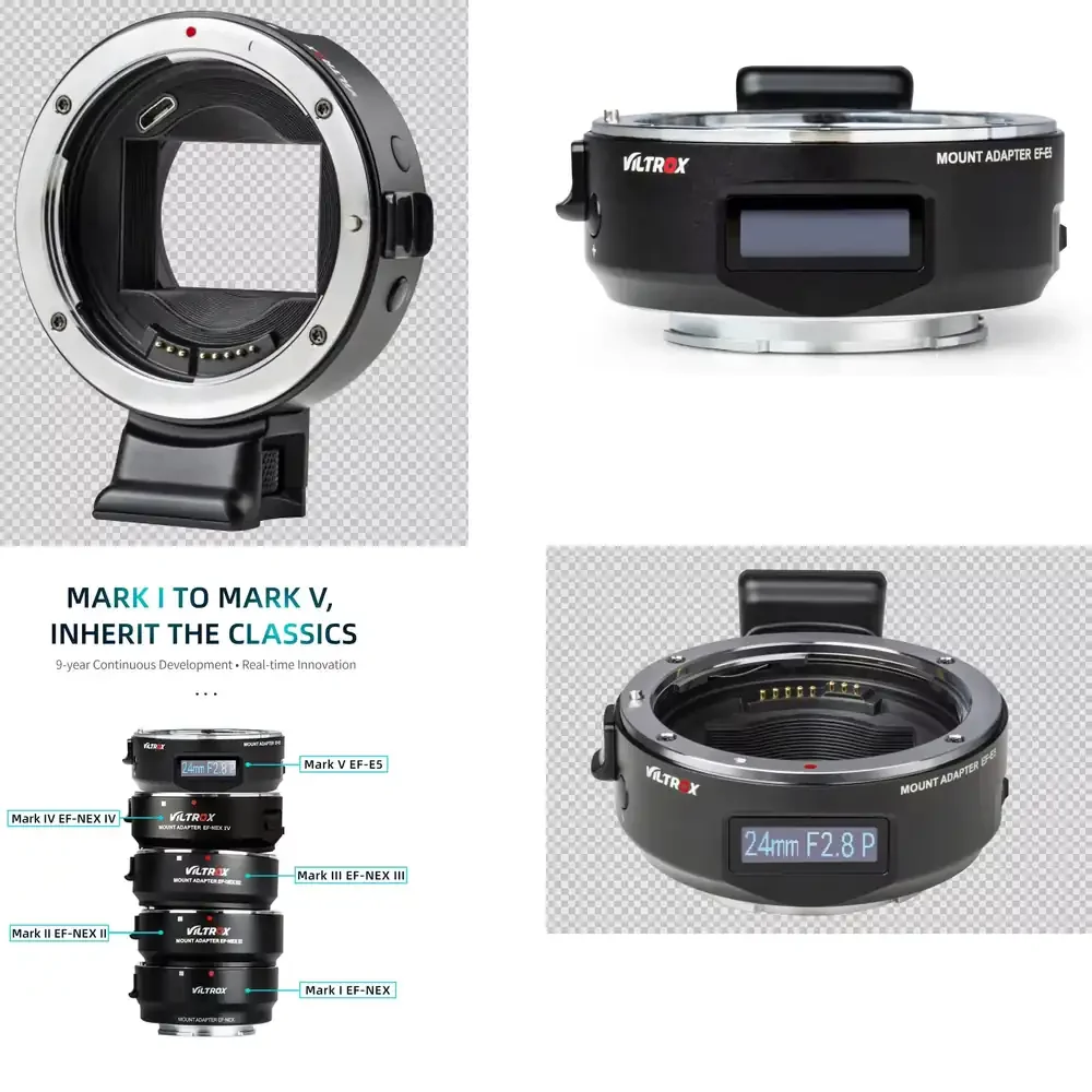 Viltrox Upgraded Mark V Lens Mount Adapter for Canon EF EF-S Lenses to E Mount with PDAF CDAF Autofocus and EXIF Support