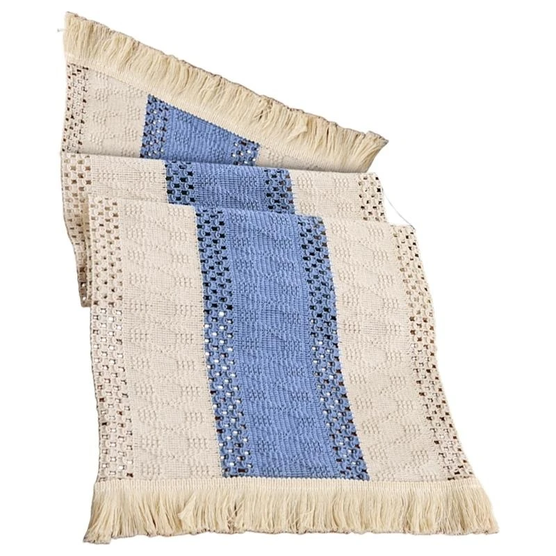 Tassels Table Cover 30x140cm Easy Maintenance Polyester Materials Dining Room Centerpiece