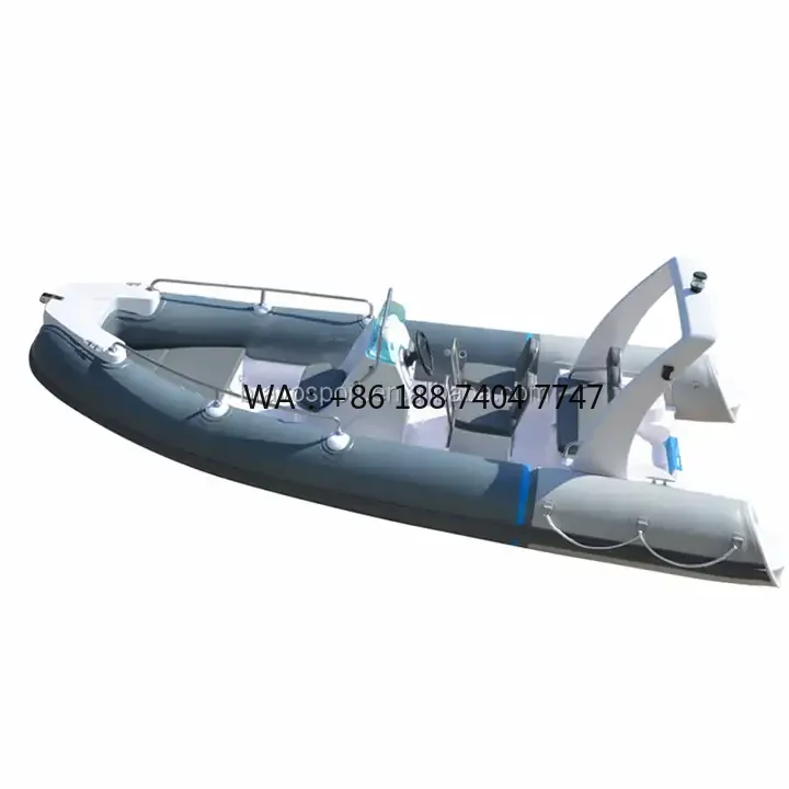 Cheap Durable 5.2m Fiberglass Rib Inflatable Boat Sport Fishing Boat Grey Tube