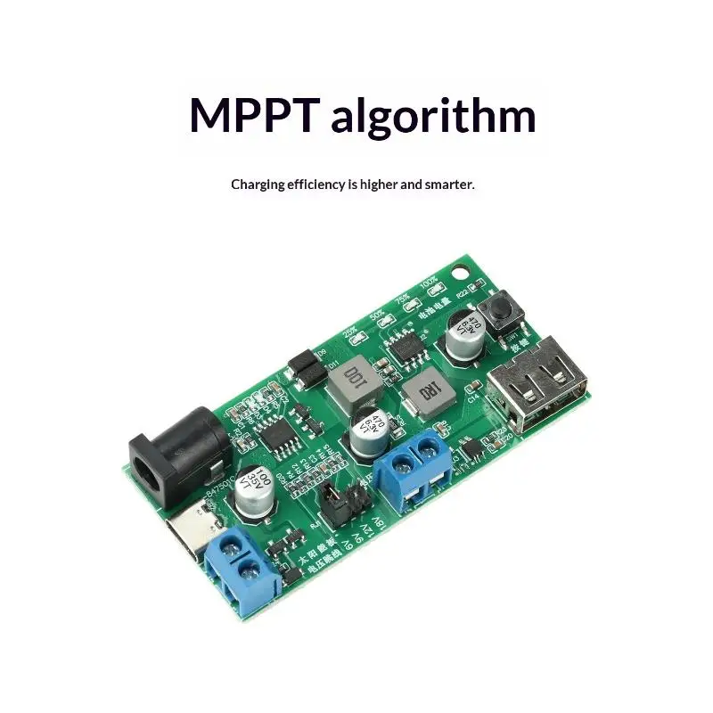 1Pcs MPPT Solar Charger Control Board DC5-18V 2.5A Solar Panel Regulator Module Type-C DC5V USB For 3.7V 18650 Lithium Battery view 3