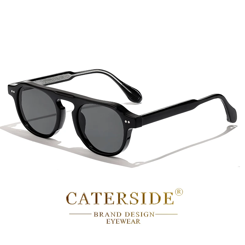 CATERSIDE Vintage Runde Sonnenbrille für Herren, Punk-Stil mit Einsatzbügeln, Sonnenbrille für Damen, Reisen, Party, Shopping, modische Brillen – Detail 13