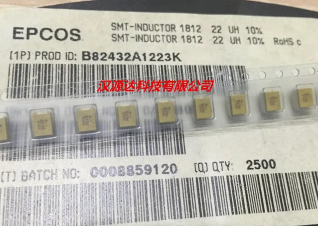 10pcs/lot B82432A1223K 1812 223K 22UH 10% 0.26A chips Electronic new