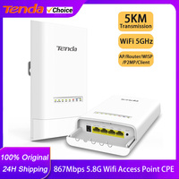 Tenda OS3 5KM 5GHz 867Mbps Outdoor CPE Wireless 5G WiFi Repeater Extender Router AP Access Point Wi-Fi Bridge POE Adapter New