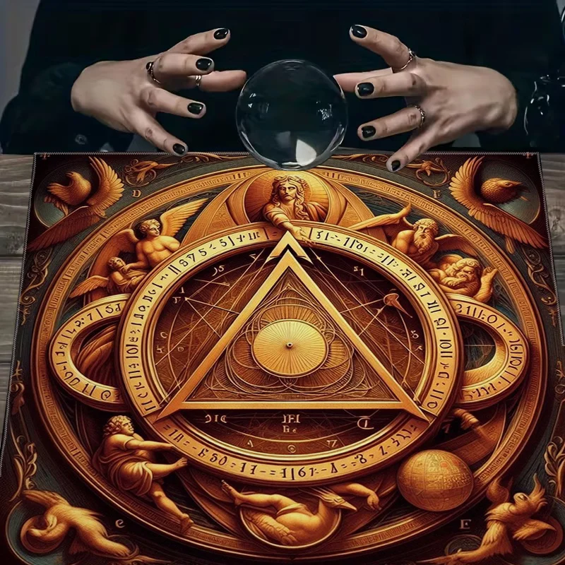 Large Tarot Astrology Tablecloth Mystic Witchcraft Occult Bohemian Cloth Table Mat Decor Ritual Occult Gift 60x60cm