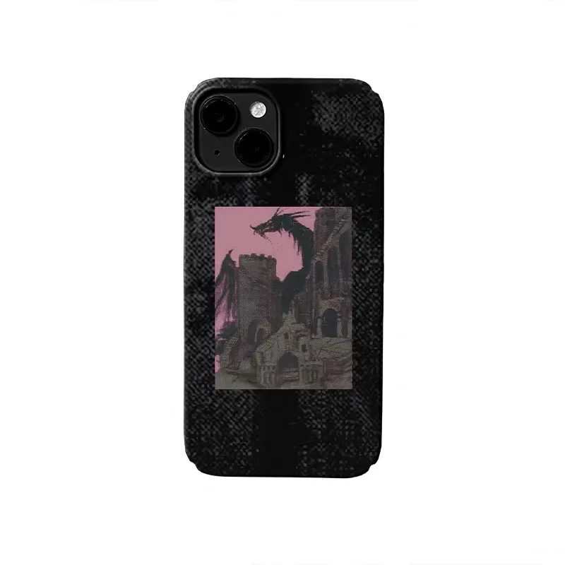

Ins Korean Black Dragon Attack Phone Case for IPHONE 17 Air 16E 15 PROMAX 14 Plus 13 12 MINI 11PRO 16Plus XR Acrylic Phone Cover