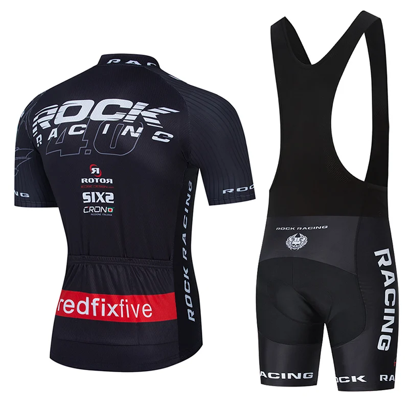 Lato 2023 ROCK RACING jazda na rowerze Jersey 20D zestaw śliniaczków MTB czarna odzież rowerowa Ropa Ciclismo odzież rowerowa męskie krótkie Maillot Culotte