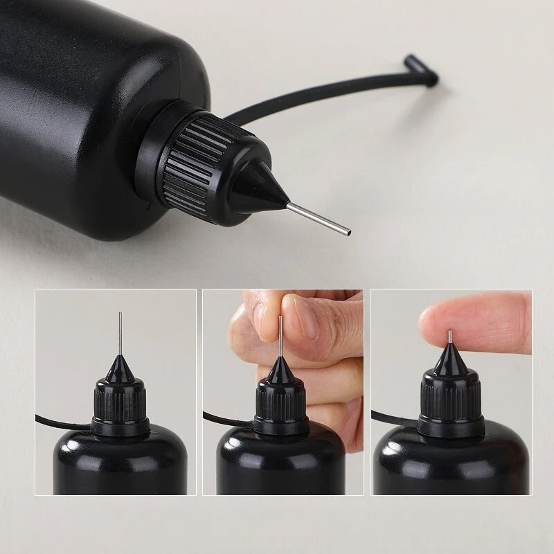 5/10/20/30ML PE-Kunststoffflasche mit Nadelspitze, nachfüllbare Tropfflasche, Nadelspitze, versiegelte, zusammendrückbare Flasche für Kleberpigmente