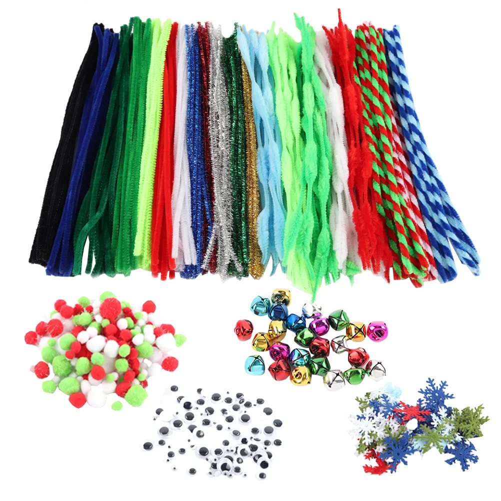 Christmas DIY Chenille Stems for Decoration Pipe Cleaners Craft Toys Fuzzy Stick Accessories Crafts