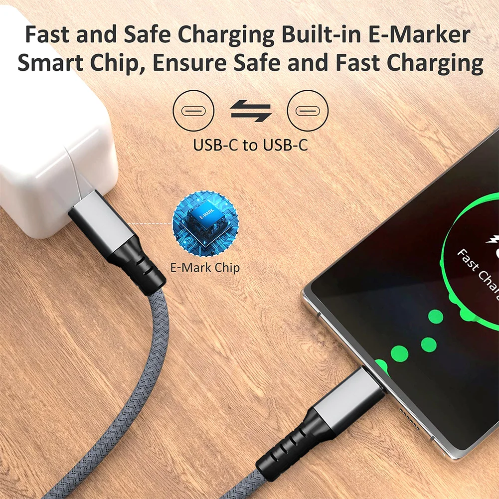 Usb 4.0 Data Cable Compatible For Thunder bolt 4 Type C Double-headed 8k Cable 40gbps Pd 240w Fast Charging Cable