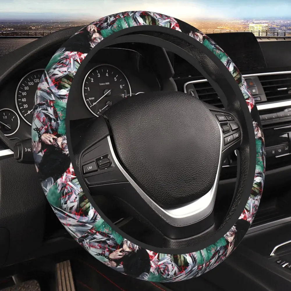 Anime Tokyo Ghoul Kaneki Ken Anime Steering Wheel Cover Universal 15 Inch Fun Car  Anti Fouling and Anti Slip Protective Cover