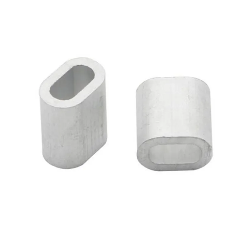 M0.5-M8 كابل ألومنيوم العقص كم ثقب واحد الحلقات العقص حلقة كابل بيضوي الشكل مقطع حبل Swage التجهيزات
