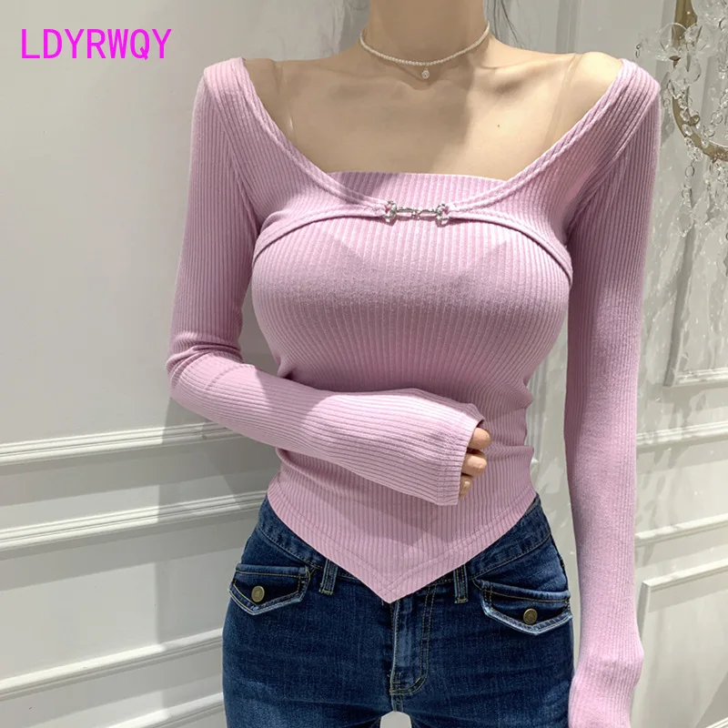 Autumn and Winter New Style Style Showcase Figure Bra Vest+Short Sunscreen Cover Thin Two Piece Women's T-shirt