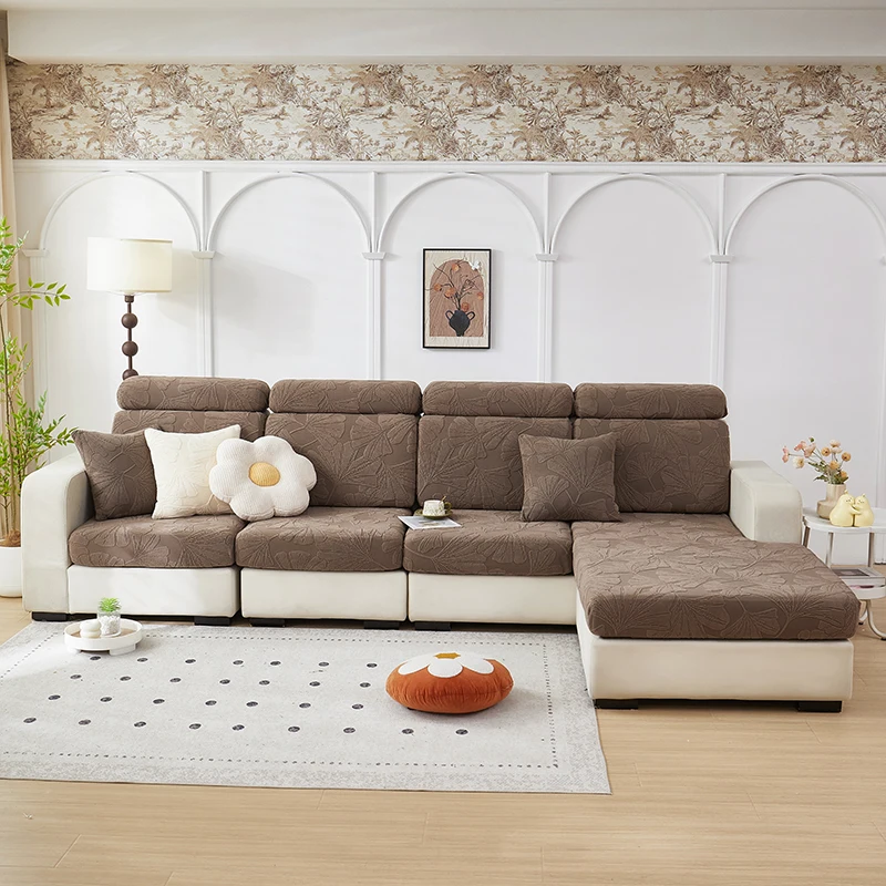 1pc Ginkgo pattern Cover All Inclusive Universal Elastic Dust Proof Sofa Protector Cover For All Seasons General Use