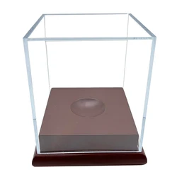 Acrylic Clear Baseball Holder Display Box with Bracket Cube Ball Holder Baseball Memorabilia Showcase for Golf Tennis Billiard