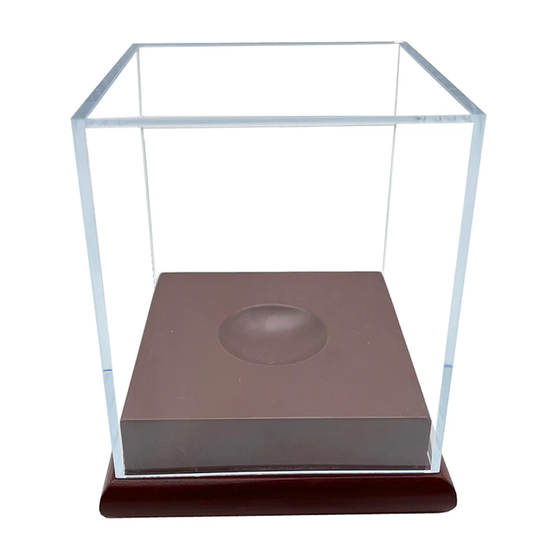 Acrylic Clear Baseball Holder Display Box with Bracket Cube Ball Holder Baseball Memorabilia Showcase for Golf Tennis Billiard