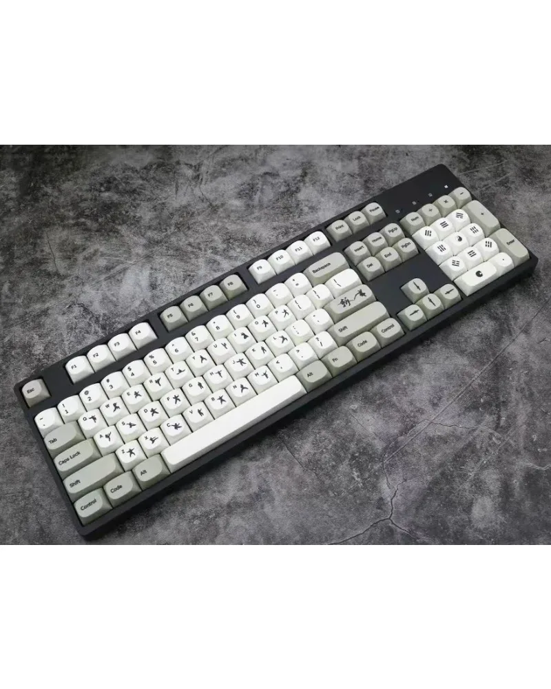 

off white solid color pbt dye sub keycaps full set oem profile for mechanical keyboards