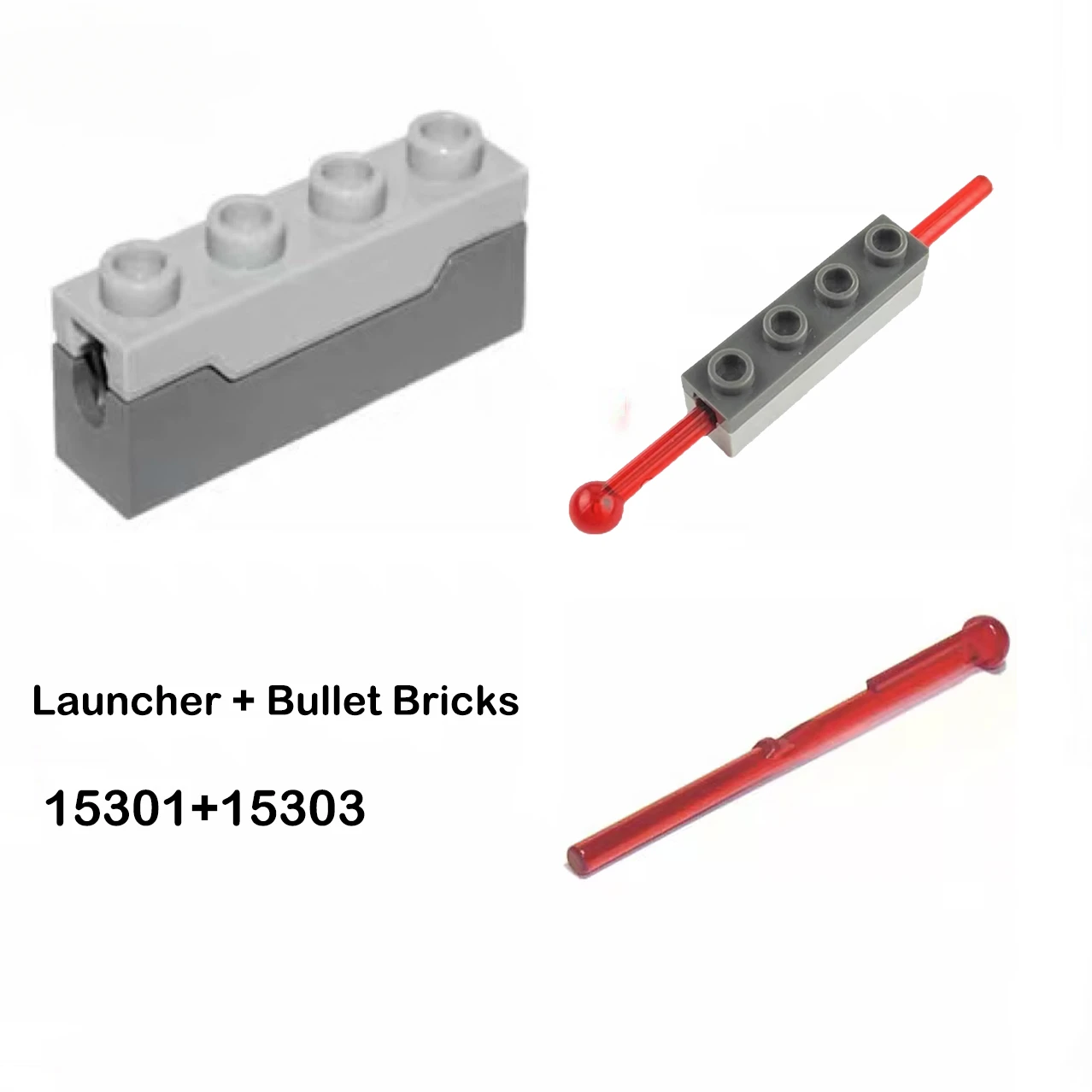 10 pcs MOC Launcher Missile Bullet 15301 15303 DIY Building Blocks Technical Puzzle Toy Weapon Parts Compatible Legoeds