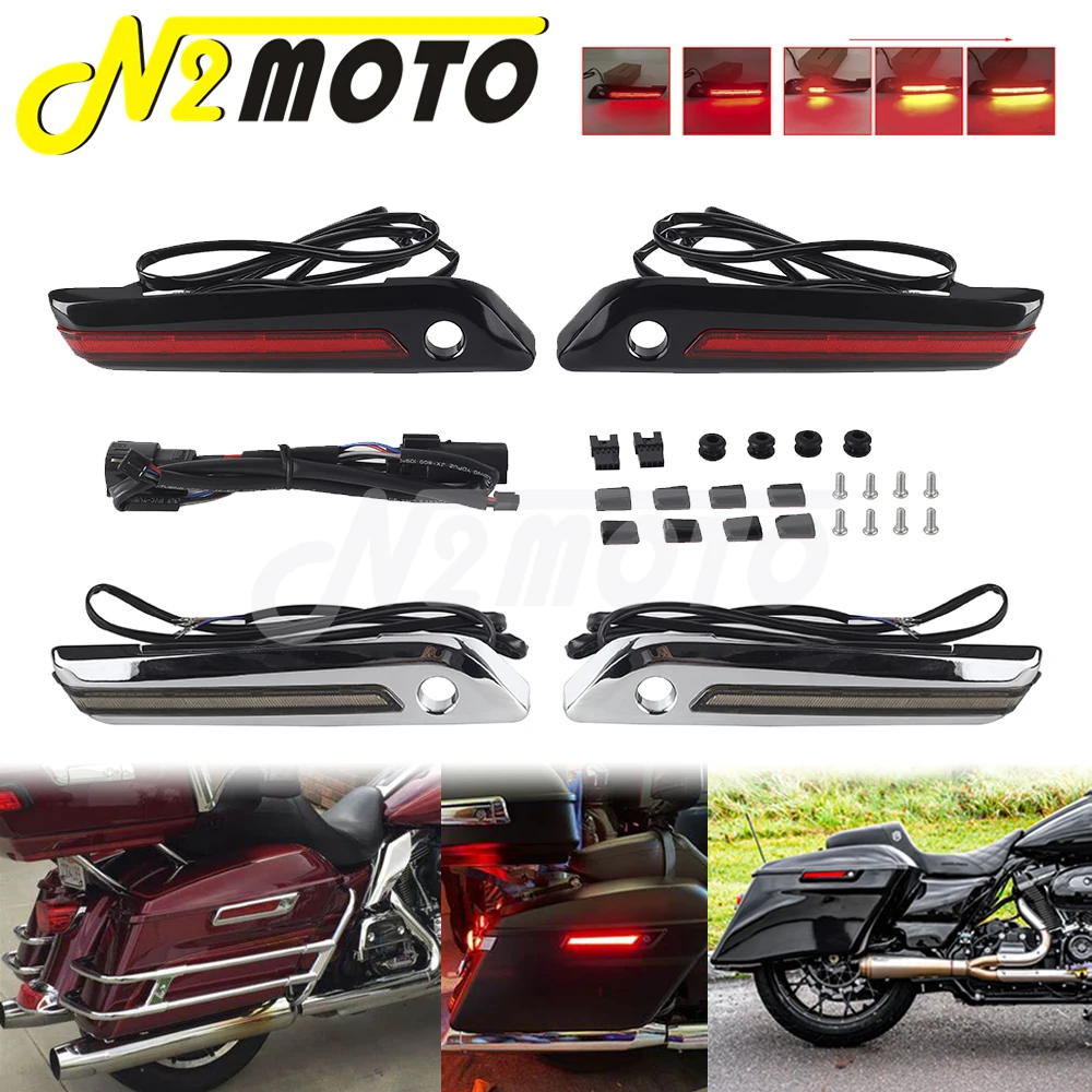 

Saddlebag LED Latch Lights Moto Side Box Accent Running Brake Turn Lamp For Harley Touring Road Glide CVO Limited 14-23 FLH R X