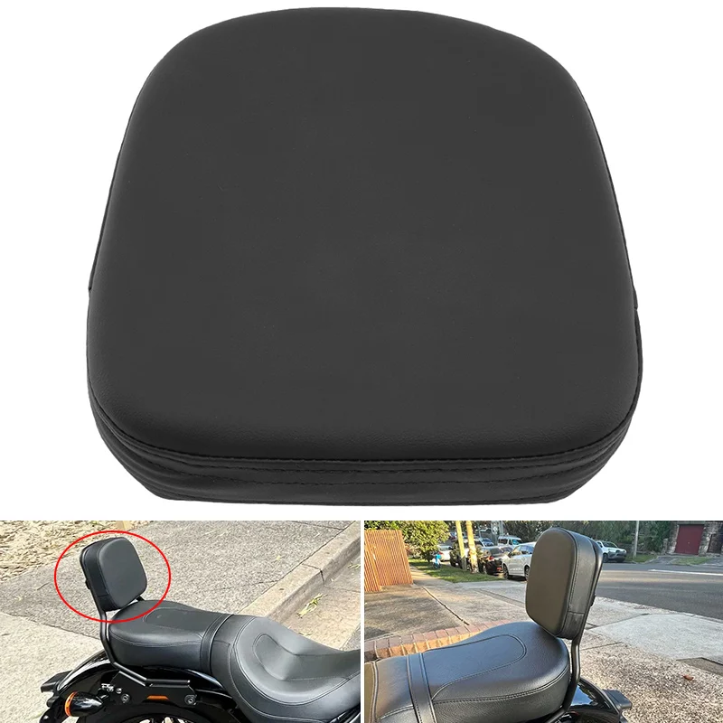 

Motorcycle Black PU Leather Sissy Bar Backrest Cushion Back Pad For Harley Chopper Touring For Honda For Suzuki Universal