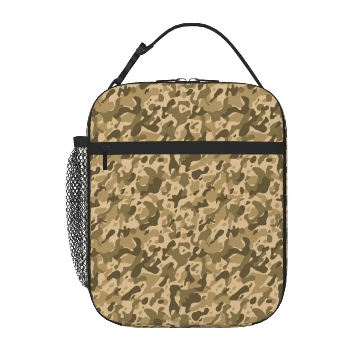 Hot Sale Military Camouflage Look Monochrome Lunch Box Bag Grocery Carry Cooler Tote